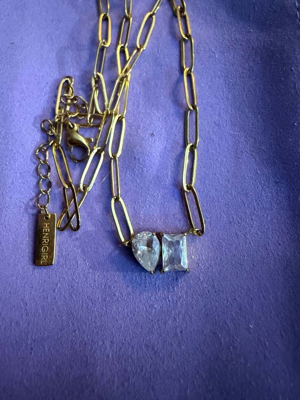 Henrigirl Lennon Necklace Gold Tone Paperclip Chain